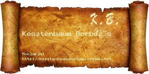 Kesztenbaum Borbás névjegykártya